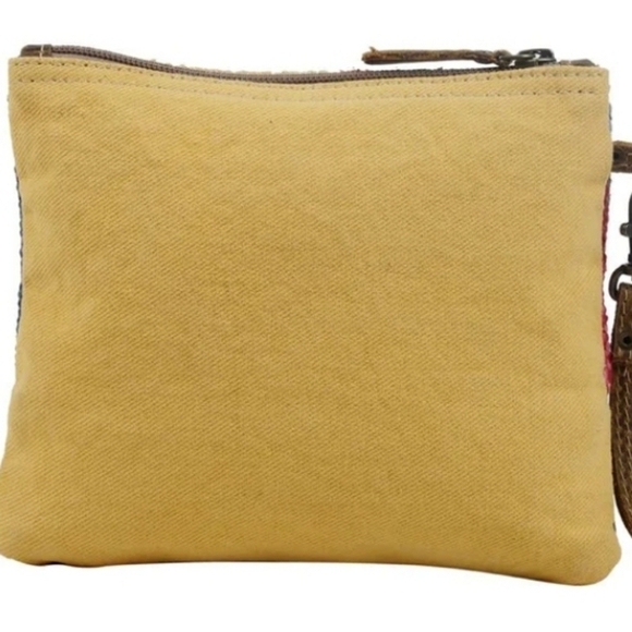 Myra Bag Midsummer Pouch Upcycled Cotton & Leather Coastal Cowgirl - Picture 3 of 15